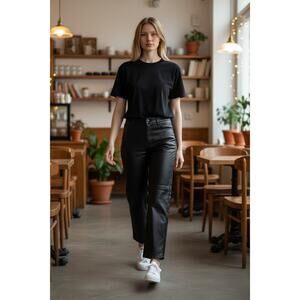 Zara Faux Leather Black Pants Size XS NWOT